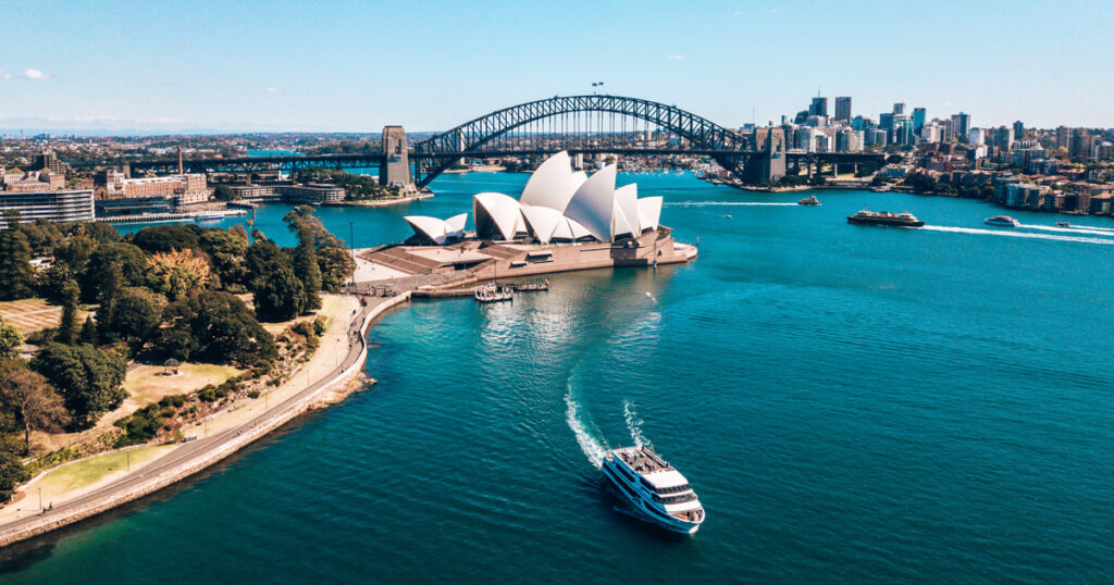 Sydney Opera House and Harbour Bridge with stunning waterfront view