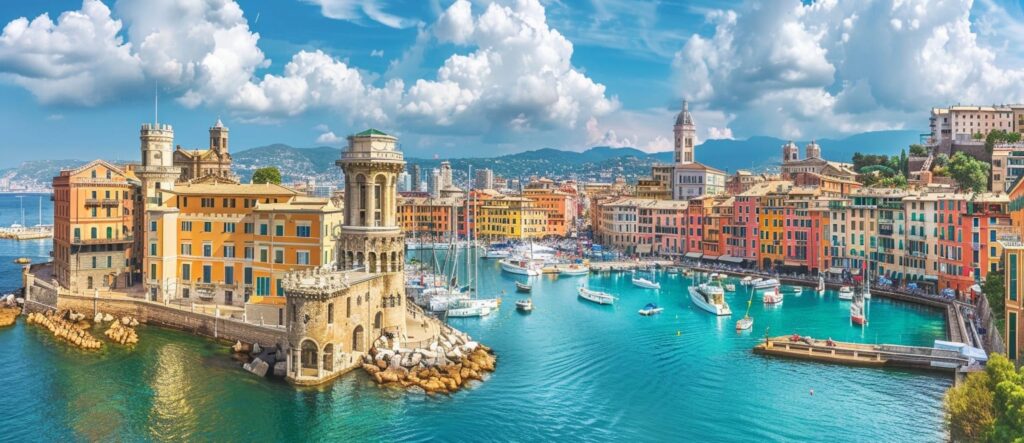 Explore Genoa – Best Places for Sightseeing Historic port of Genoa with colorful buildings and scenic waterfront.