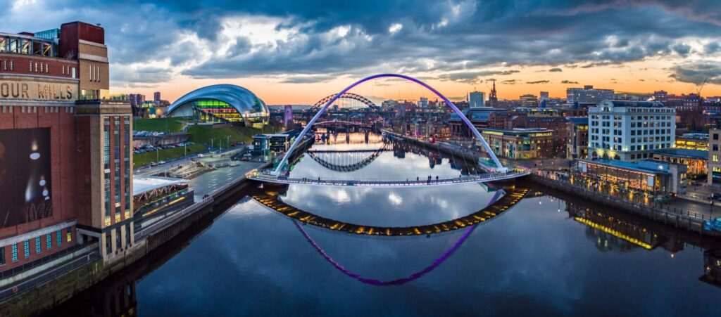 Newcastle's iconic landmarks, including a historic castle and scenic waterfront.